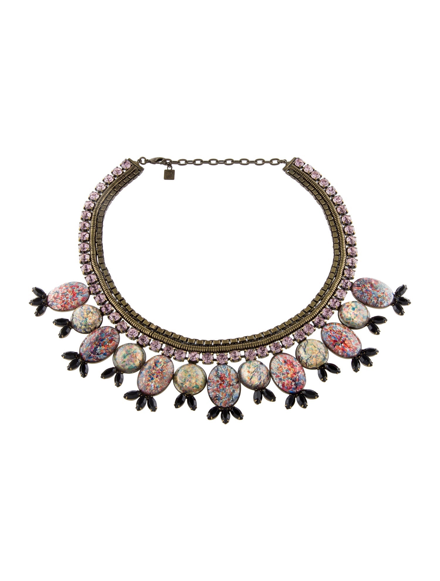 Dannijo Glass, Resin & Crystal Collar Necklace